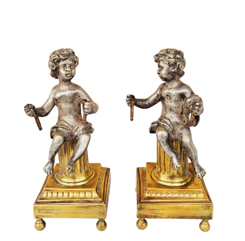 Pair Of Bronze Putti Around 1830