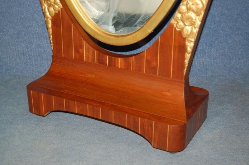 Art Deco Psyche In Carved Golden Wood And Inlaid Amaranth-photo-4