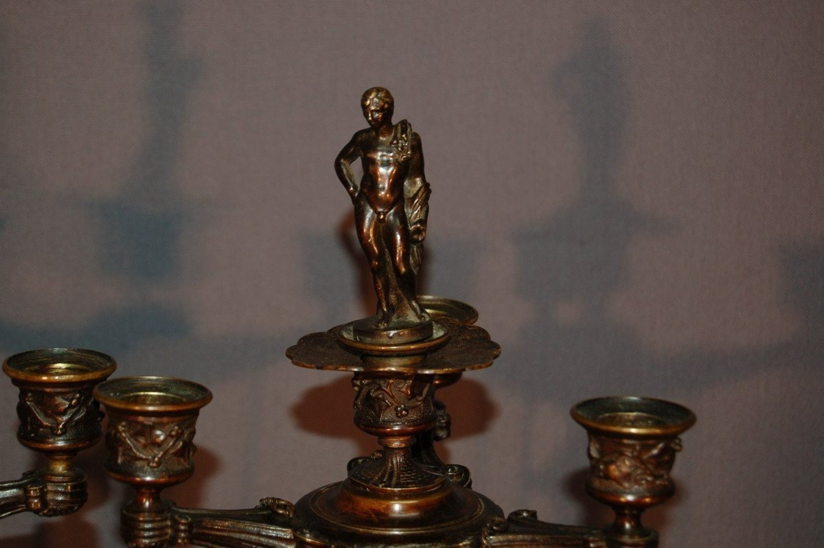 Auguste-maximilien Delafontaine Large Pair Of 19th Century Bronze Candelabra-photo-6