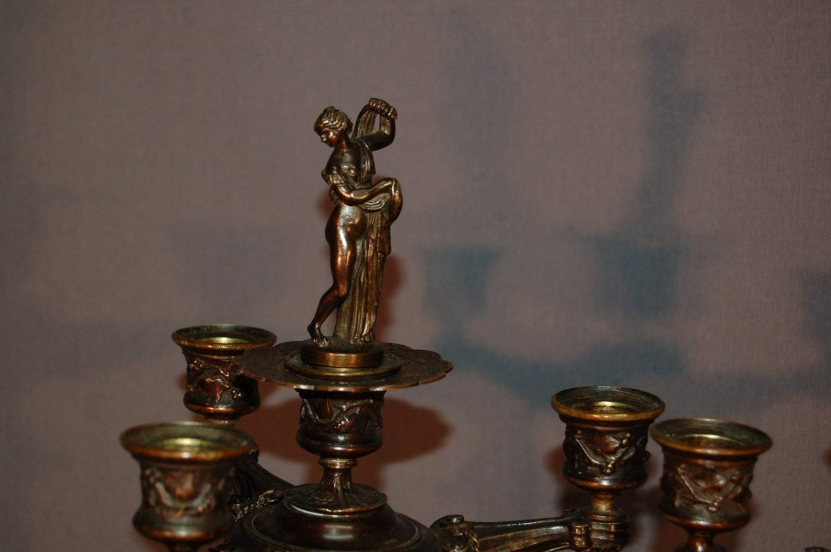 Auguste-maximilien Delafontaine Large Pair Of 19th Century Bronze Candelabra-photo-7