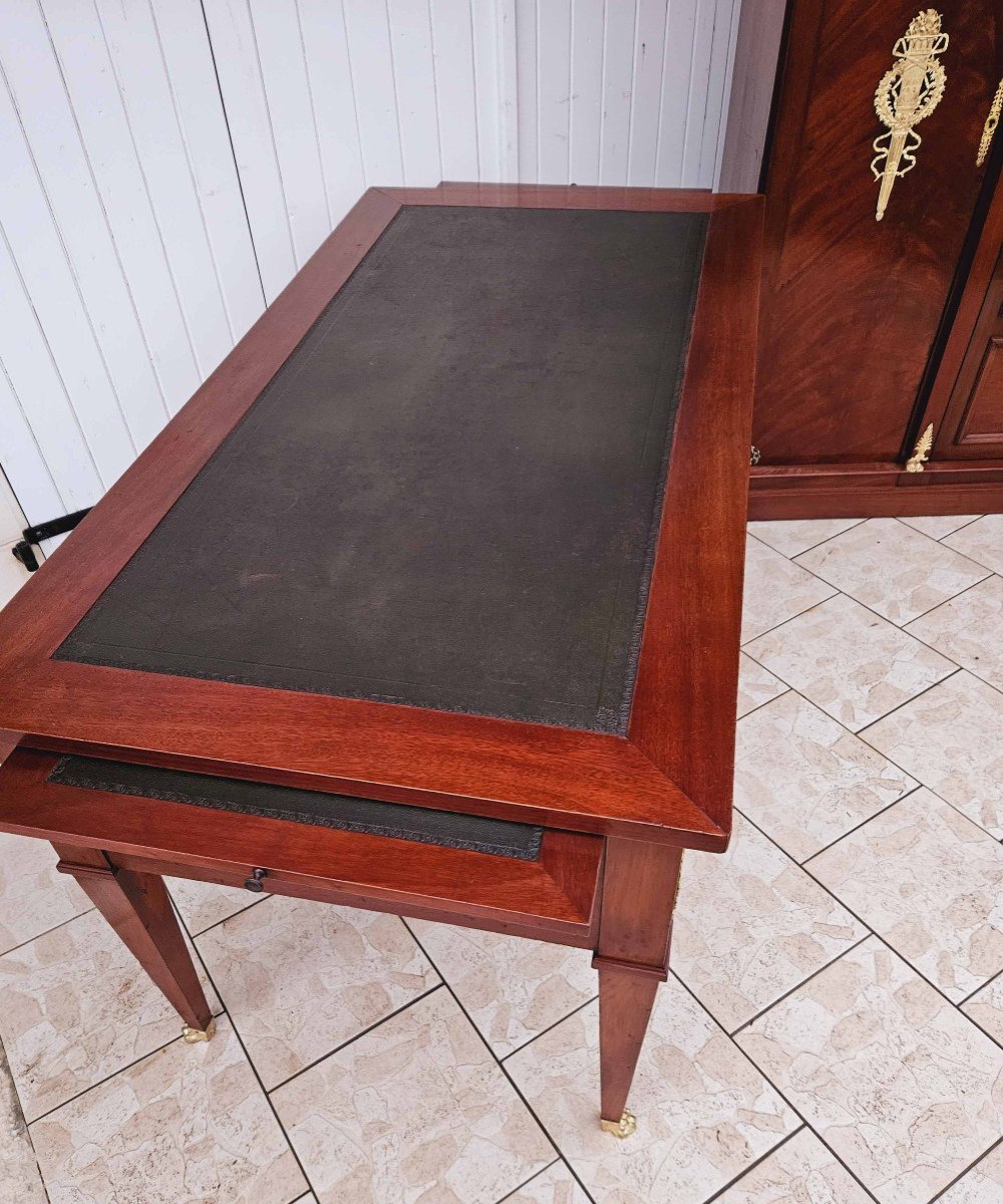 Mahogany And Gilt Bronze Empire Desk And Library 19th Century-photo-3