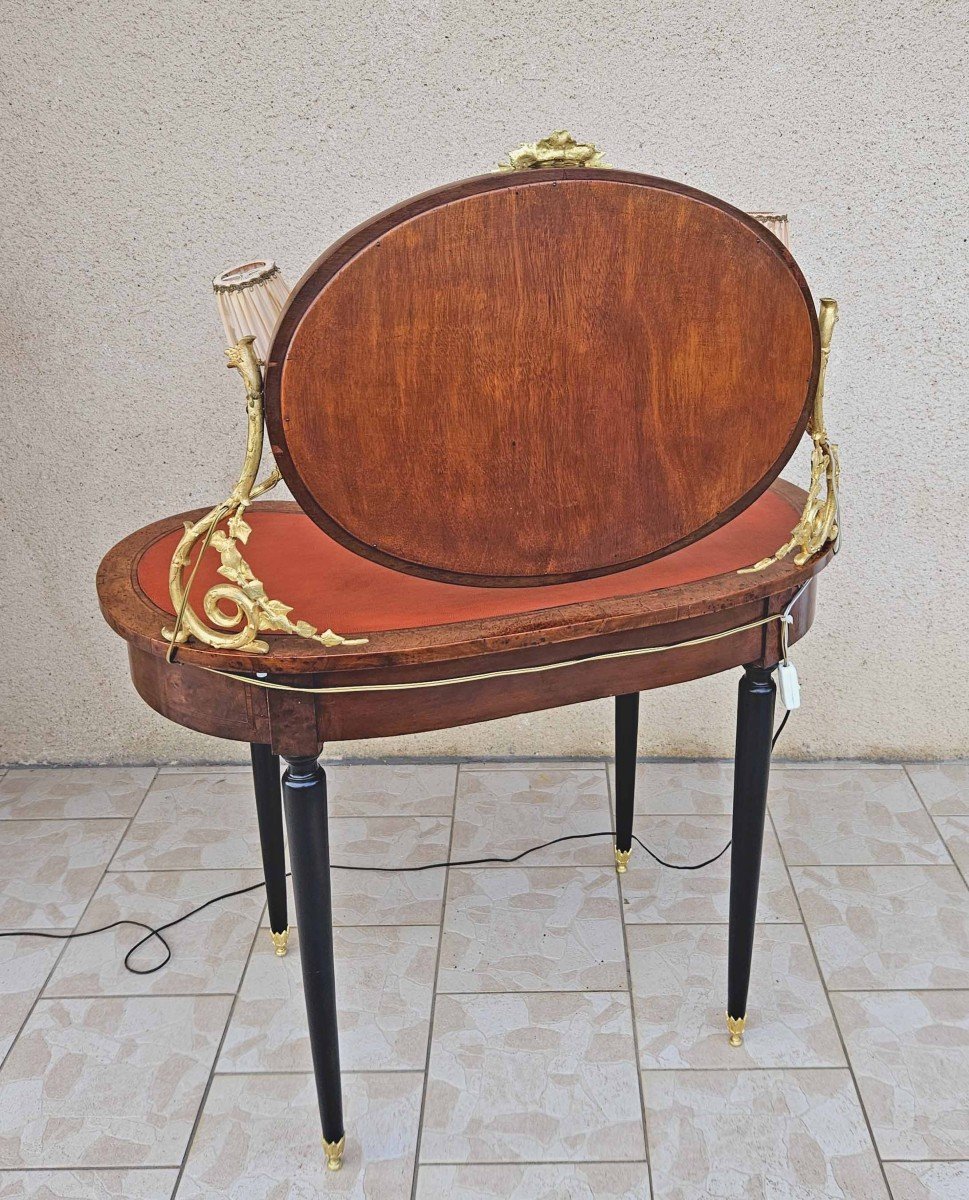 Dressing Table With 2 Arms Of Lights Marquetry And Gilt Bronze-photo-8