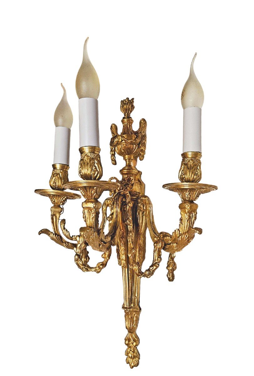 Gilt Bronze Wall Lamp After Jean-charles Delafosse