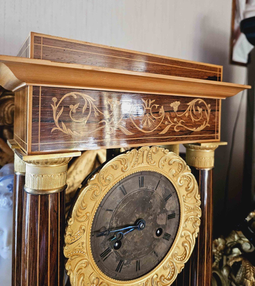 Charles X Inlaid And Gilt Bronze Clock-photo-3