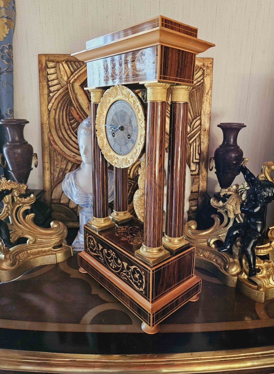 Charles X Inlaid And Gilt Bronze Clock-photo-4