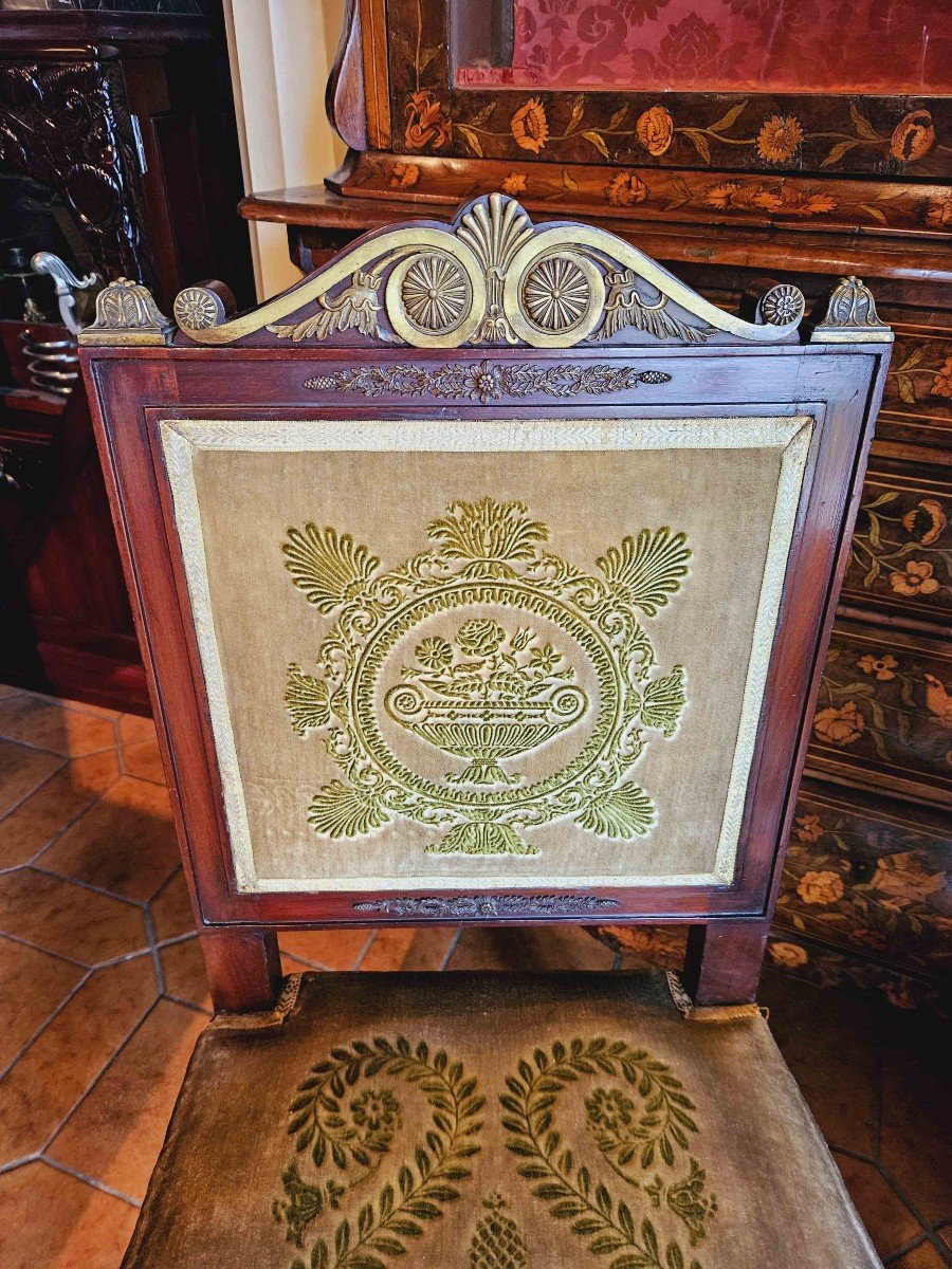 Empire Mahogany And Gilt Bronze Office Chair