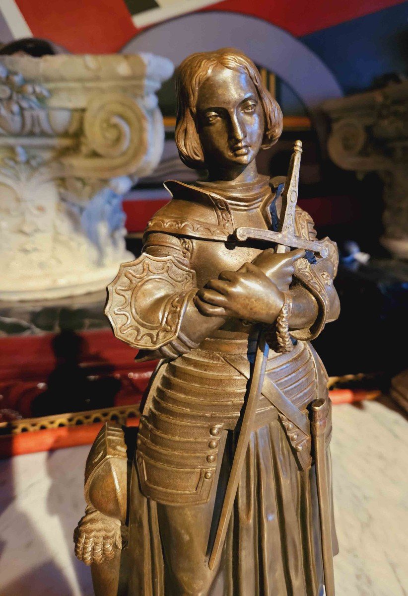 Marie d'Orléans (1813-1839) Ste Jeanne d'Arc En Bronze-photo-2