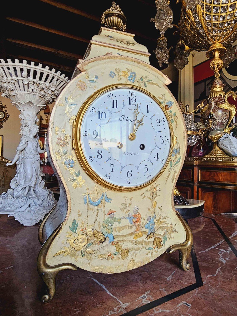 Cartel Clock "to The Chinese" Signed Planchon In Paris