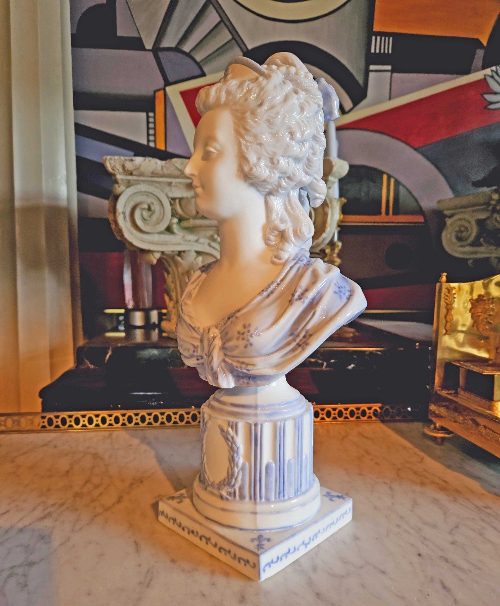  Bust Of Marie Antoinette Biscuit Porcelain-photo-4