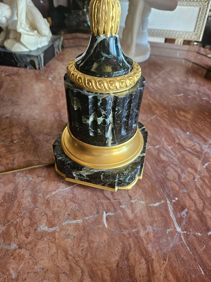 Important Louis XVI Lamp Marble And Gilded Bronze Height 98 Cm-photo-2