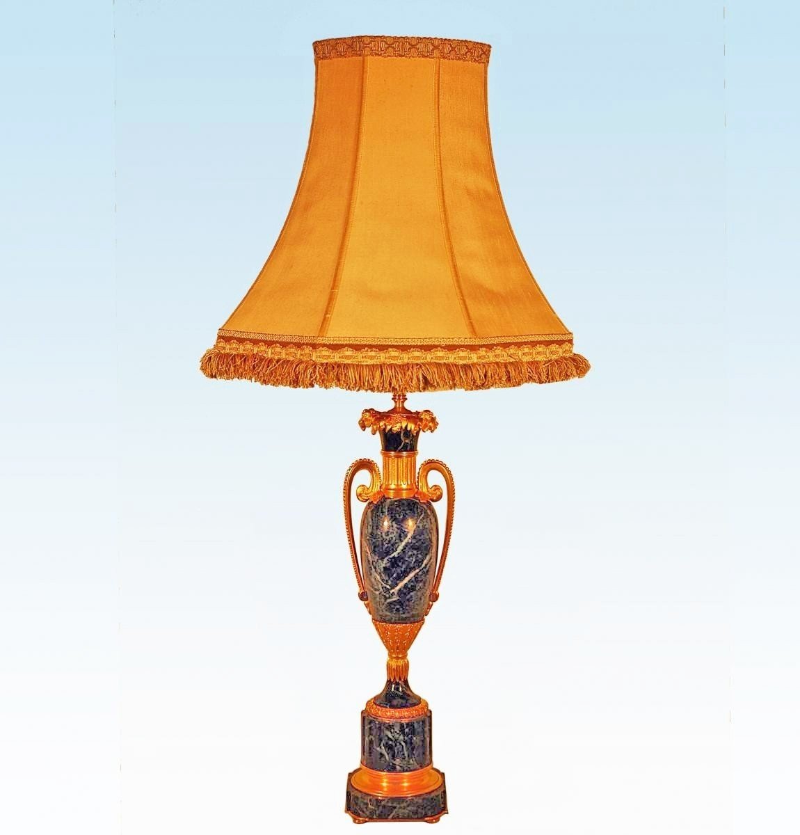 Importante Lampe  Louis XVI Marbre Et Bronze Doré Ht 98 Cm