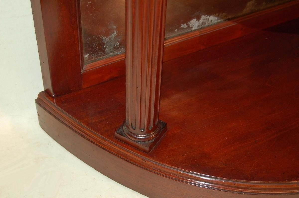 Louis XVI Half-moon Console In Mahogany 19th Century-photo-4