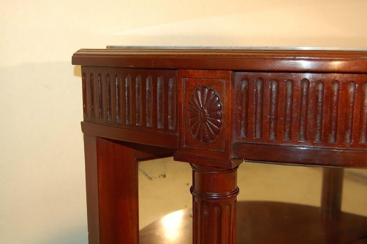 Louis XVI Half-moon Console In Mahogany 19th Century-photo-6