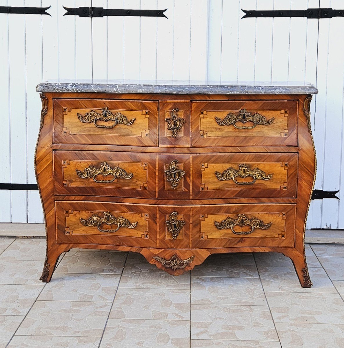 Curved Chest Of Drawers With All Sides, Louis XV Period-photo-2