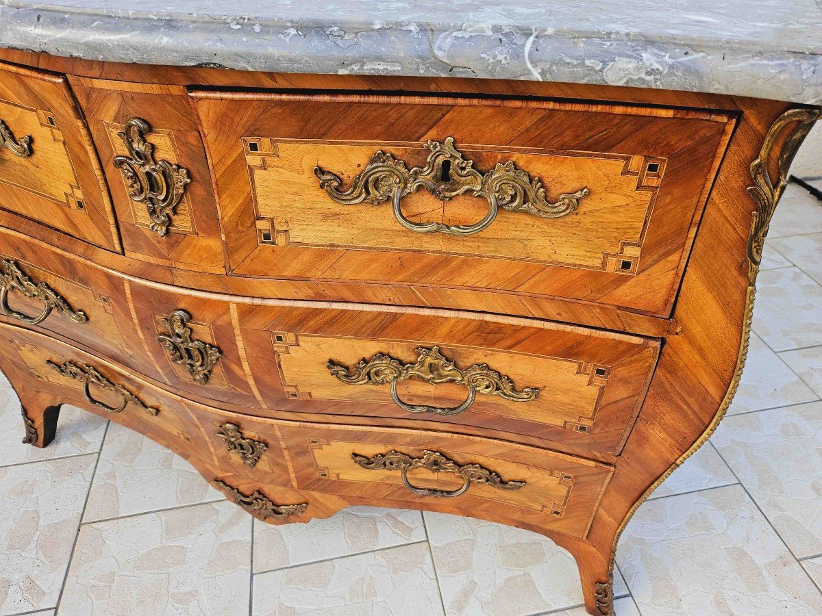 Curved Chest Of Drawers With All Sides, Louis XV Period-photo-4