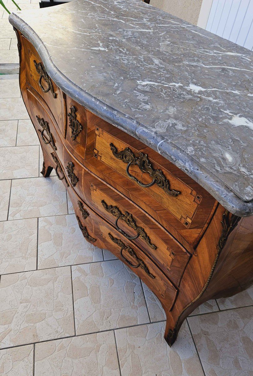 Curved Chest Of Drawers With All Sides, Louis XV Period-photo-2