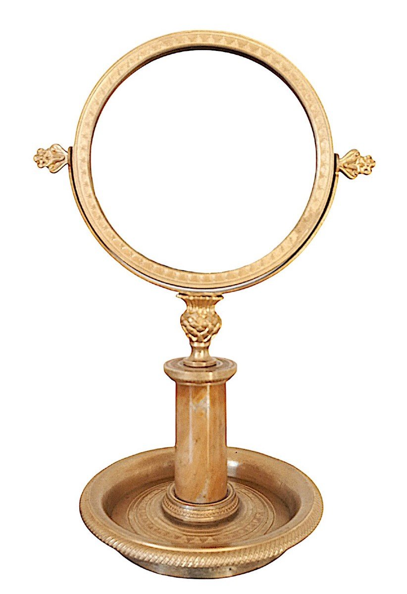 Empire Table Psyche In Gilt Bronze And Marble Yellow