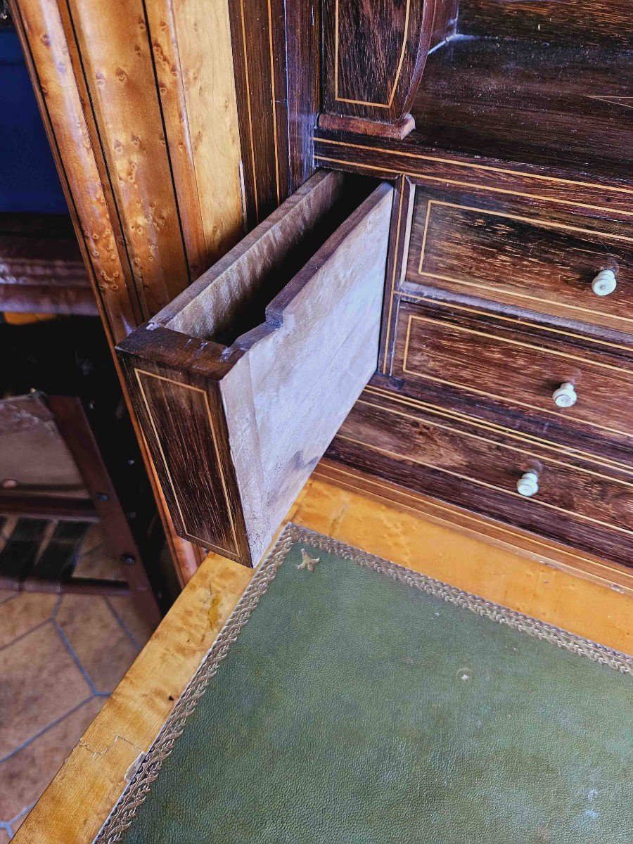 Secretary In Light Wood With Marquetry From The Charles X Period-photo-1