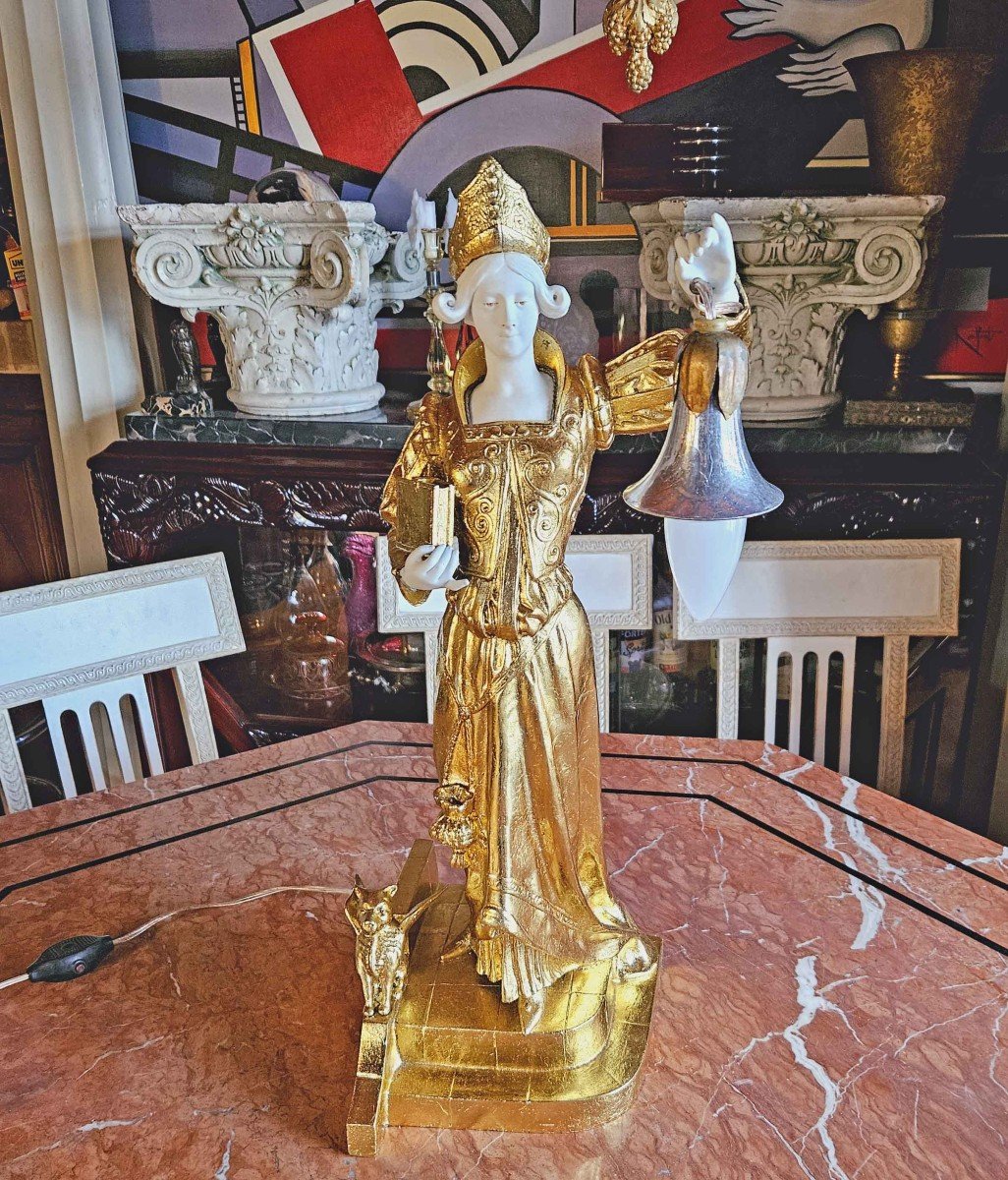 Grande Lampe d'époque Art Nouveau