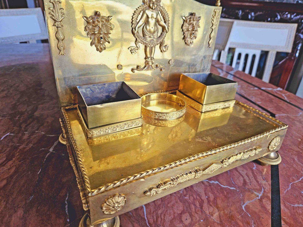 Empire Period Gilt Bronze Desk Set-photo-6