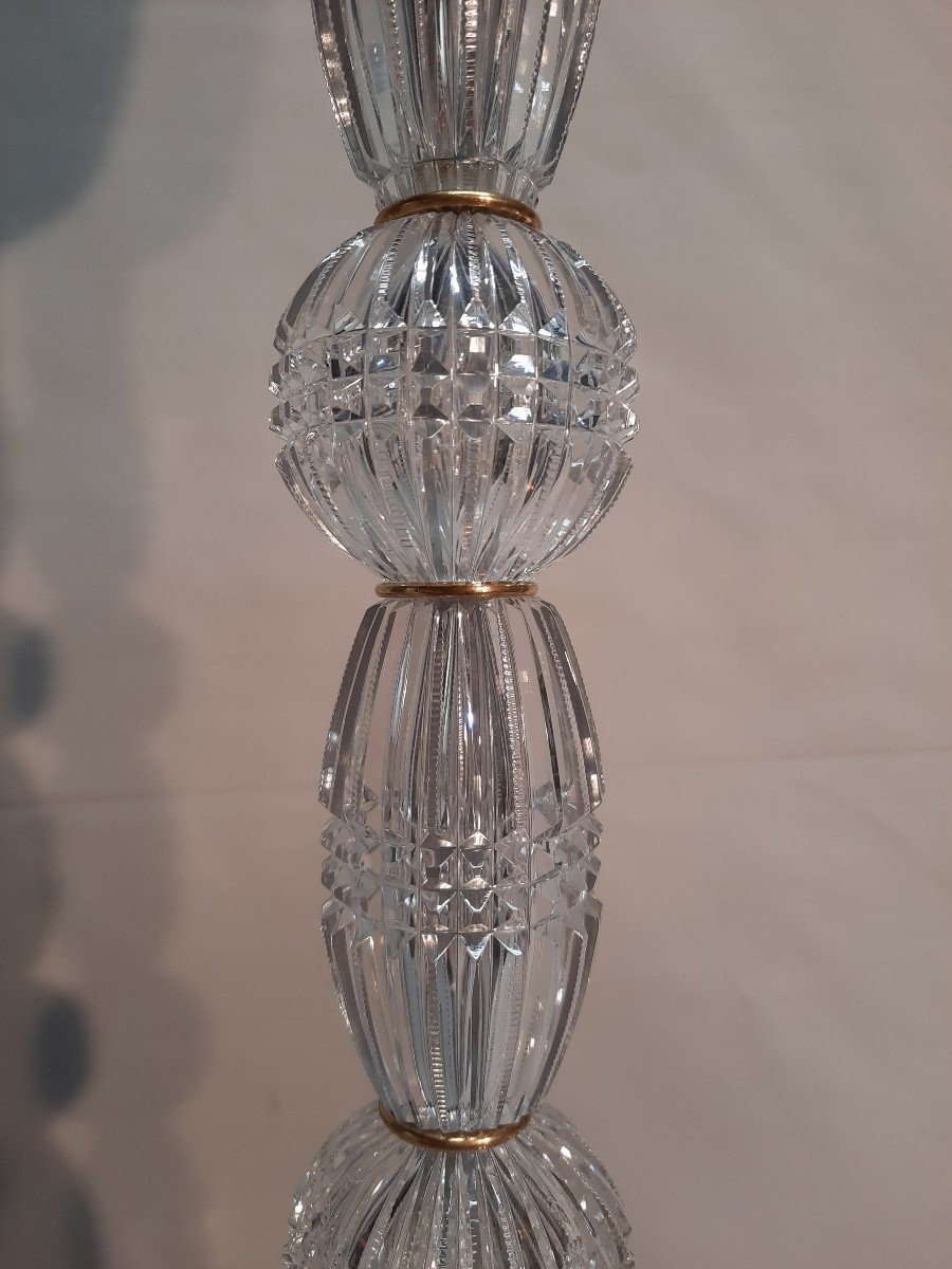 Large Cut Crystal Lamp H 74 Cm-photo-1