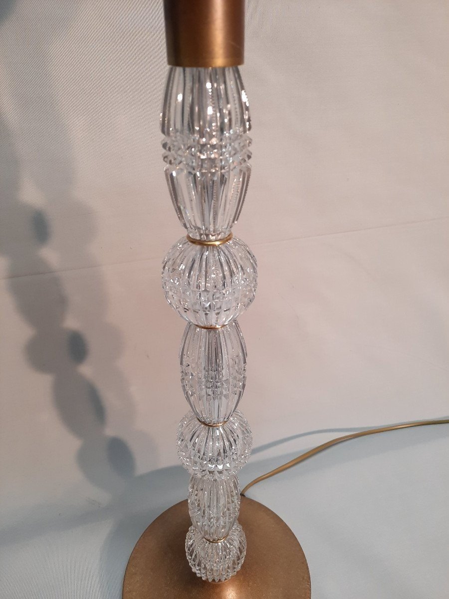 Large Cut Crystal Lamp H 74 Cm-photo-2