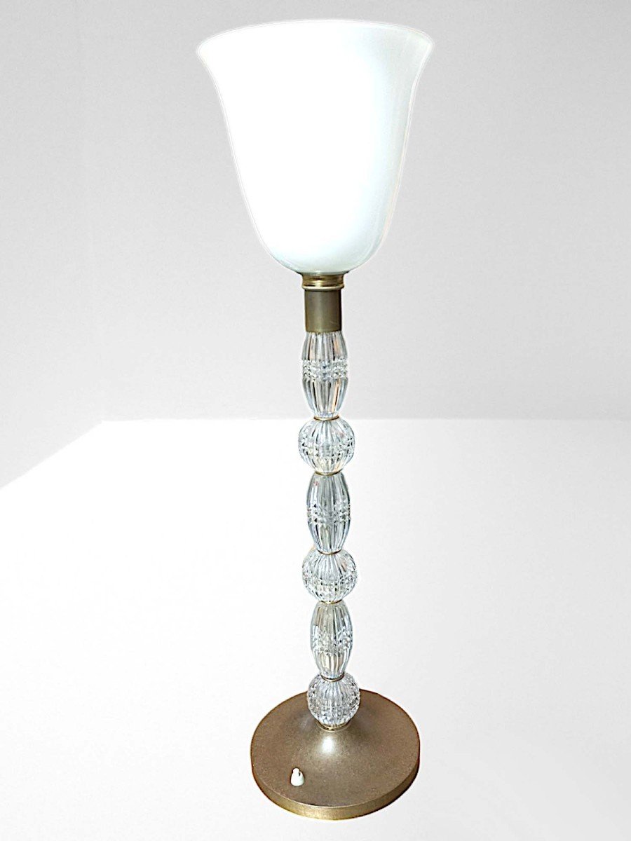 Large Cut Crystal Lamp H 74 Cm