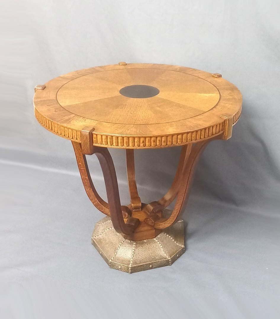 Art Deco Pedestal Table, By Coene Frères-photo-6