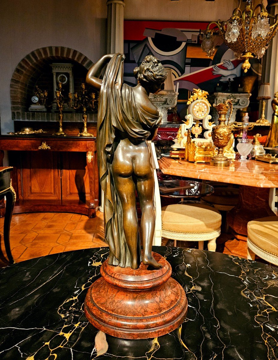 Venus Callipyge In Patinated Bronze, Early 19th Century -photo-2