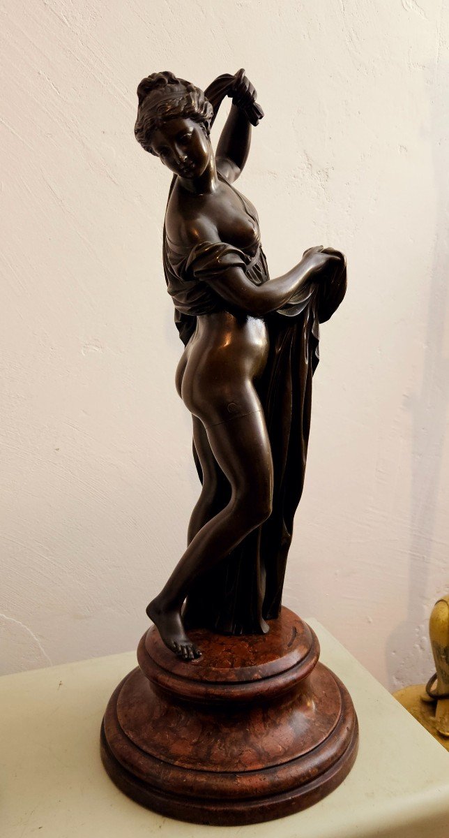 Venus Callipyge In Patinated Bronze, Early 19th Century -photo-3