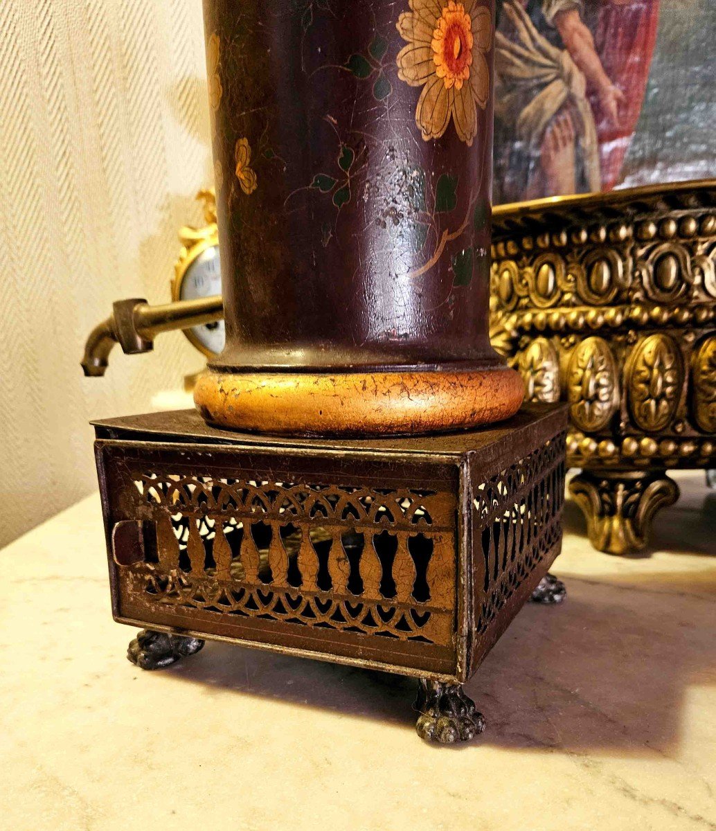 19th Century Painted Sheet Metal Tea Fountain-photo-2