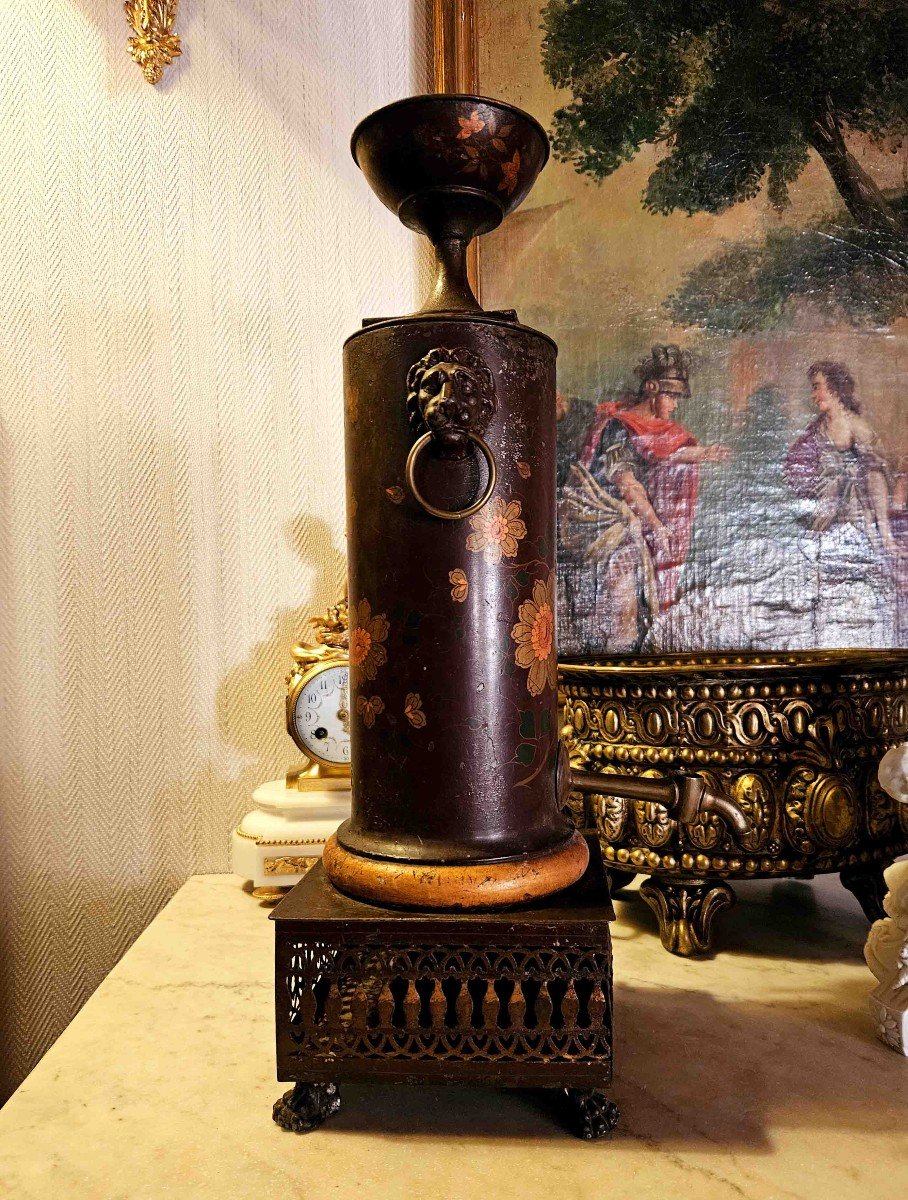 19th Century Painted Sheet Metal Tea Fountain-photo-4