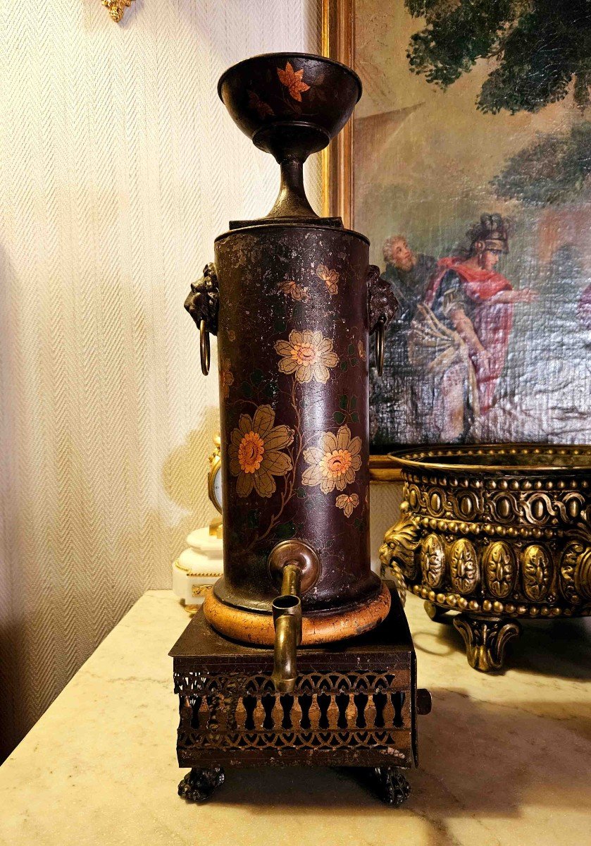 19th Century Painted Sheet Metal Tea Fountain