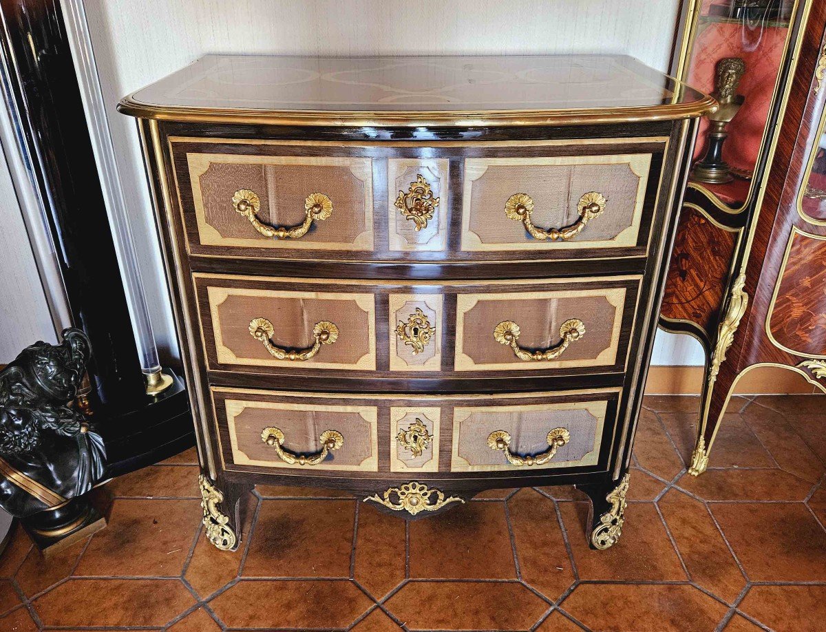 Petite Commode Cintrée St Louis XIV Maison Jansen-photo-6