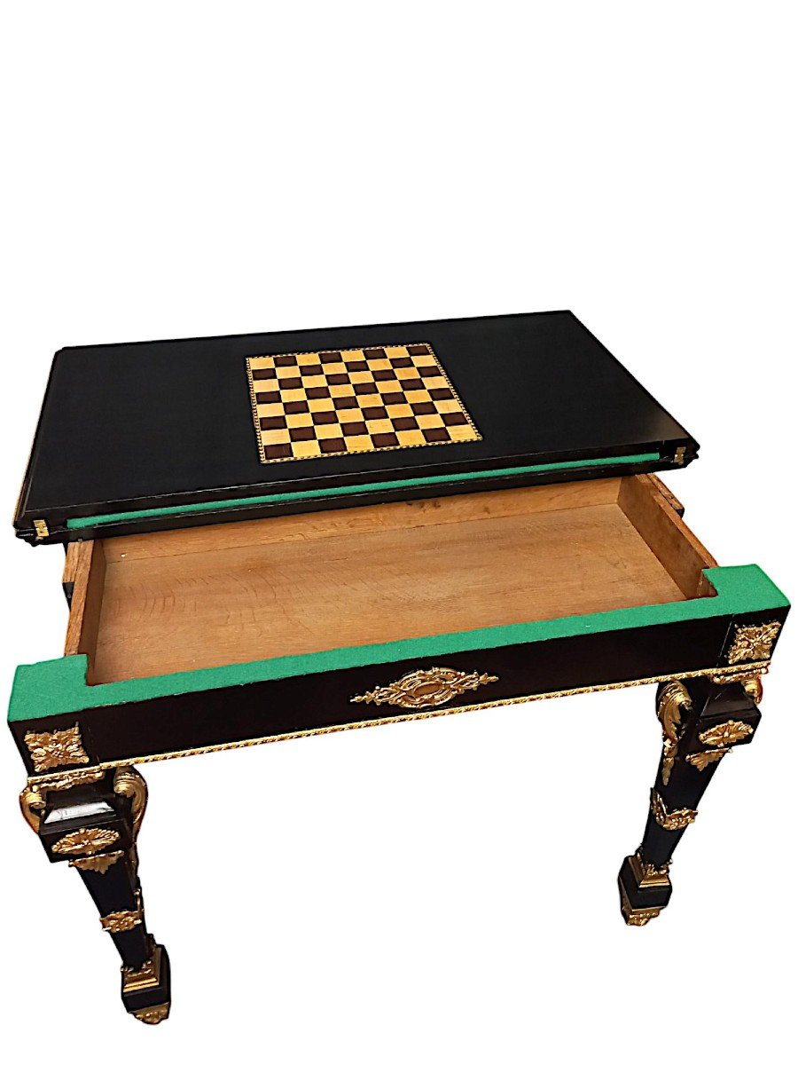 Table à Jeux Louis XIV d'époque Napoléon III-photo-3