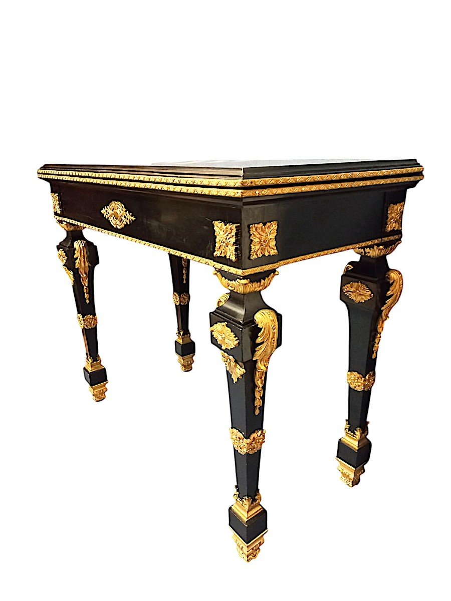 Table à Jeux Louis XIV d'époque Napoléon III-photo-2