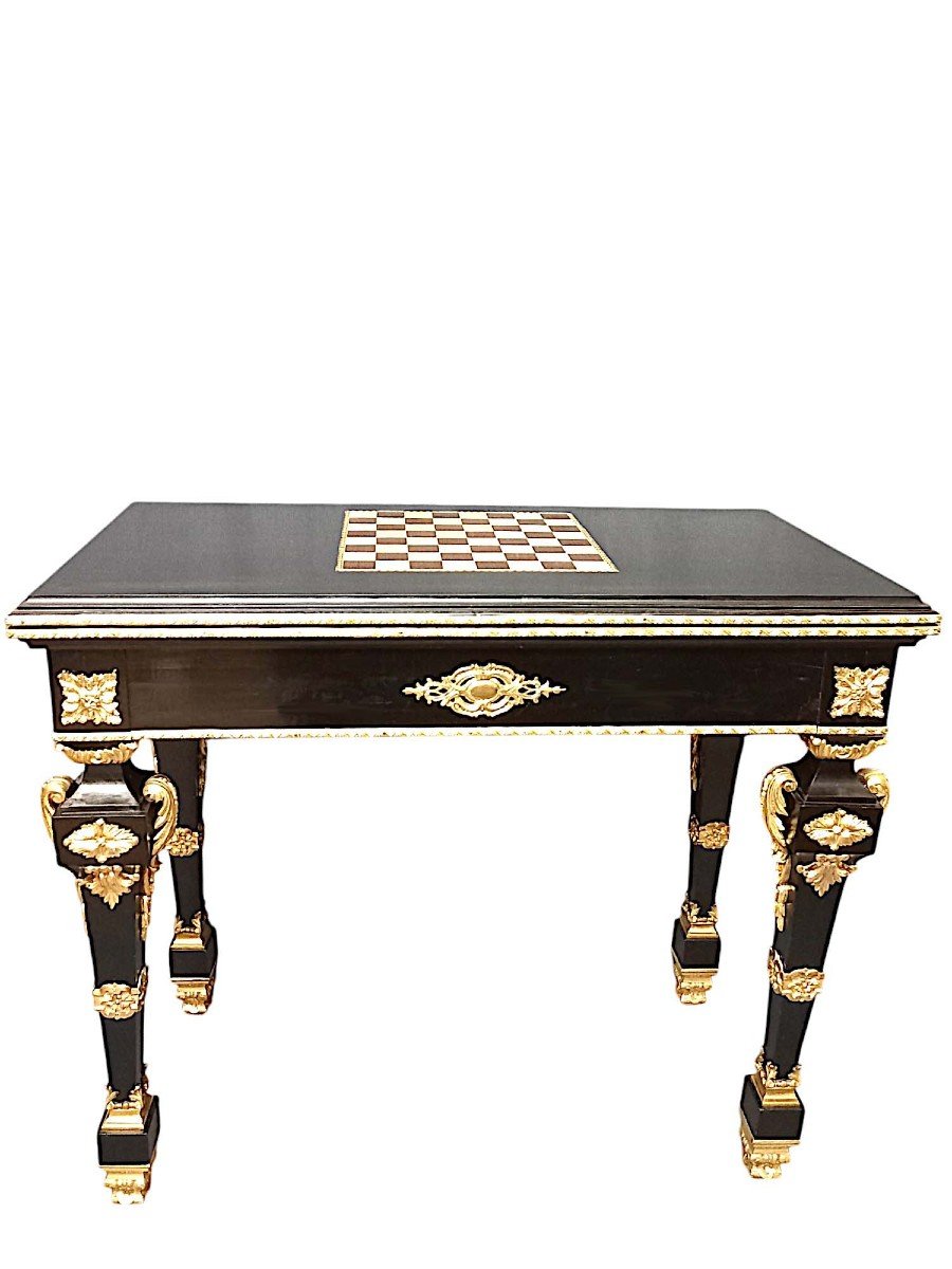 Table à Jeux Louis XIV d'époque Napoléon III-photo-5