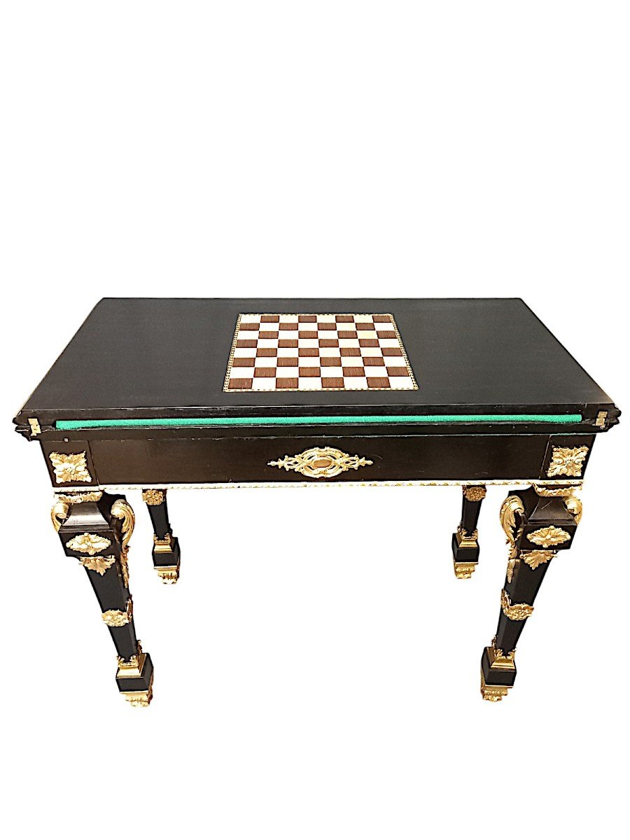 Table à Jeux Louis XIV d'époque Napoléon III-photo-6