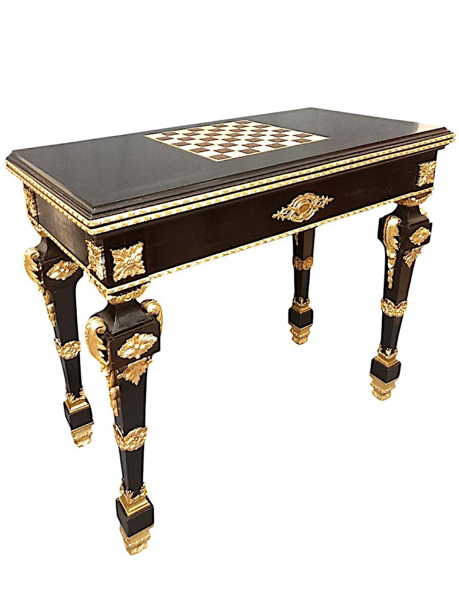 Table à Jeux Louis XIV d'époque Napoléon III