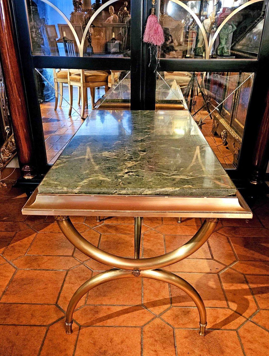 Neoclassical Coffee Table With Curule Base-photo-2