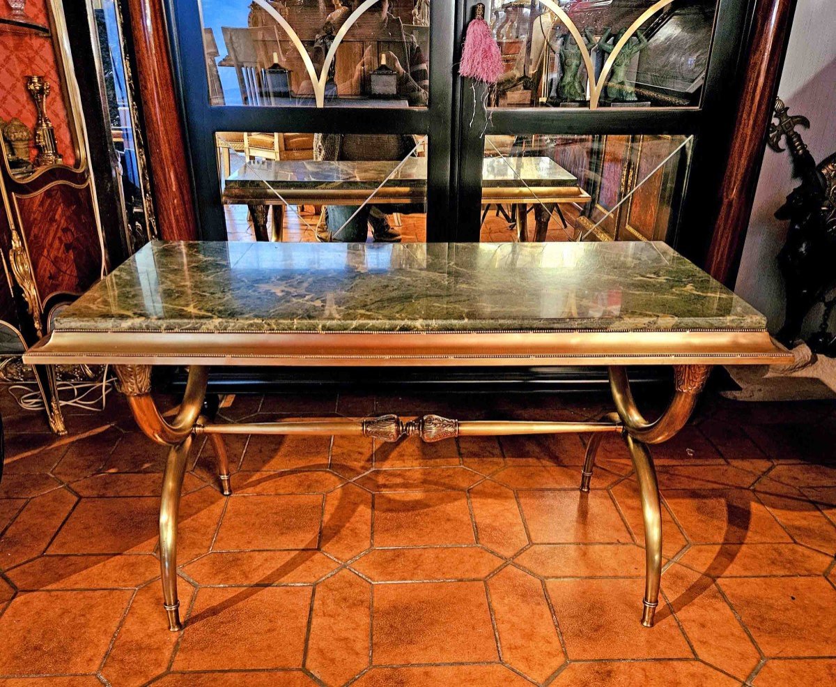 Neoclassical Coffee Table With Curule Base-photo-8