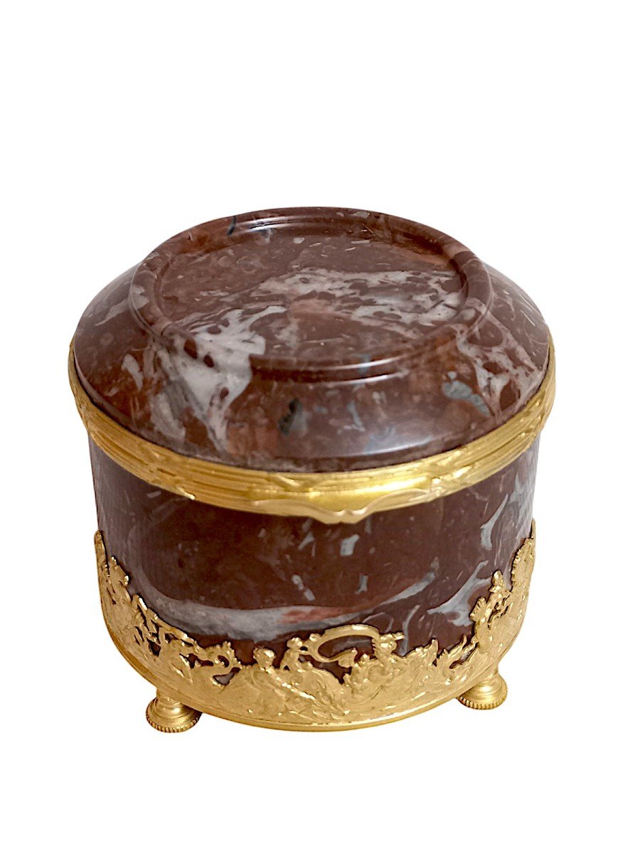 Red Marble And Gilt Bronze Box-photo-2