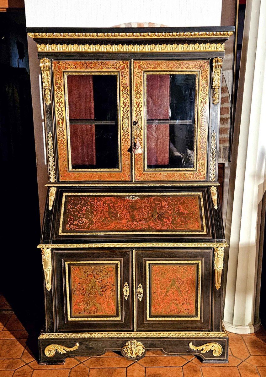 Furniture In Boulle Marquetry And Gilded Bronze, Napoleon III Period-photo-2