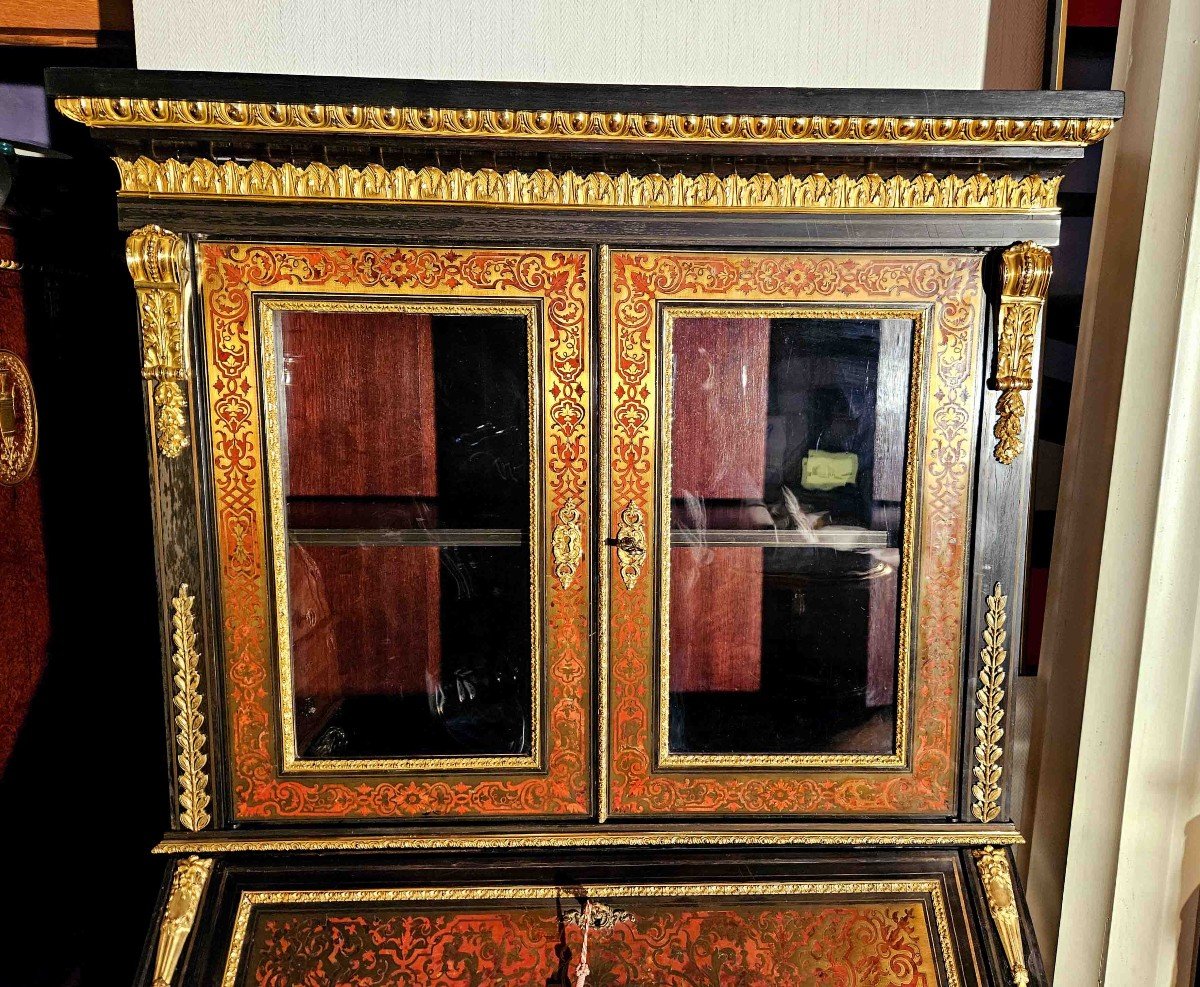 Furniture In Boulle Marquetry And Gilded Bronze, Napoleon III Period-photo-3