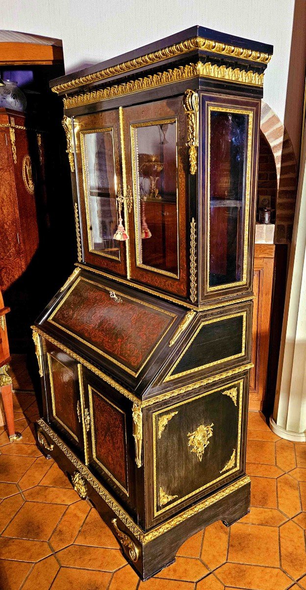 Furniture In Boulle Marquetry And Gilded Bronze, Napoleon III Period-photo-5