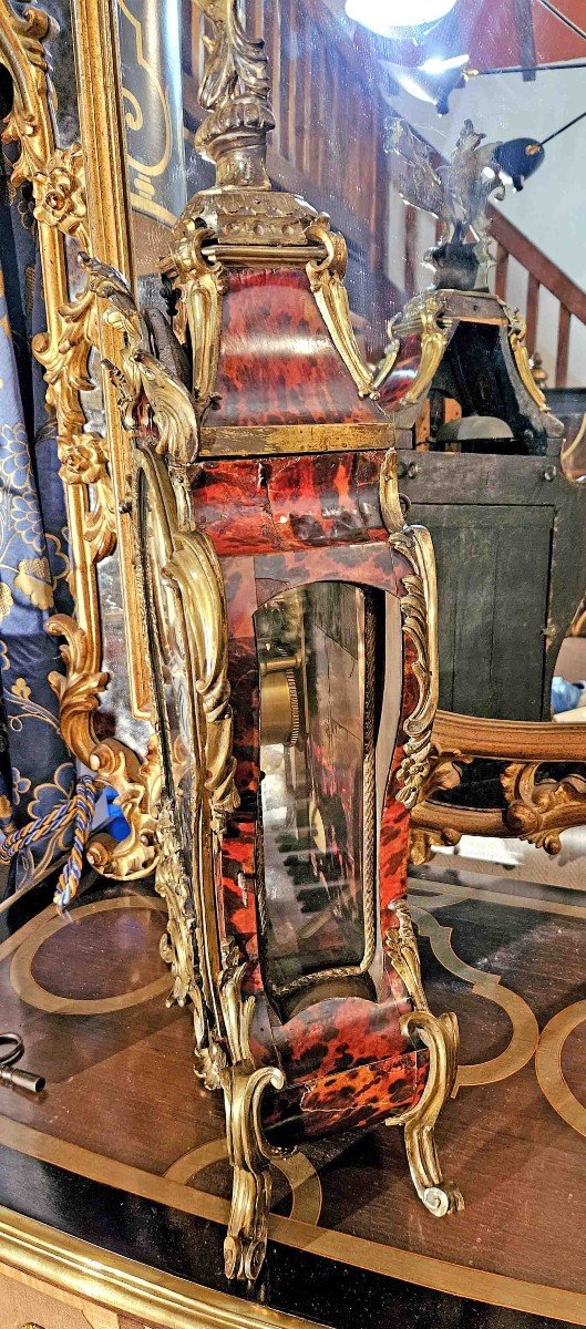 Important Louis XV Period Cartel In Tortoiseshell And Gilded Bronze, Height 80 Cm-photo-1