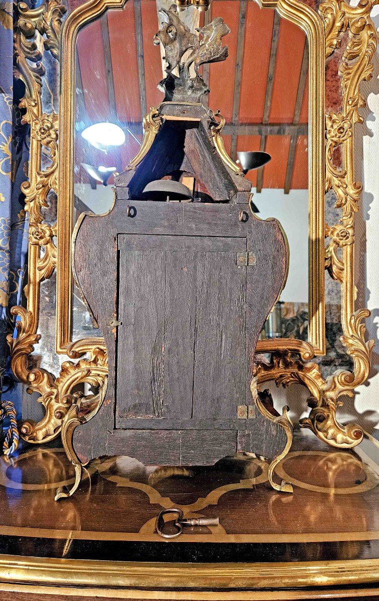 Important Louis XV Period Cartel In Tortoiseshell And Gilded Bronze, Height 80 Cm-photo-5