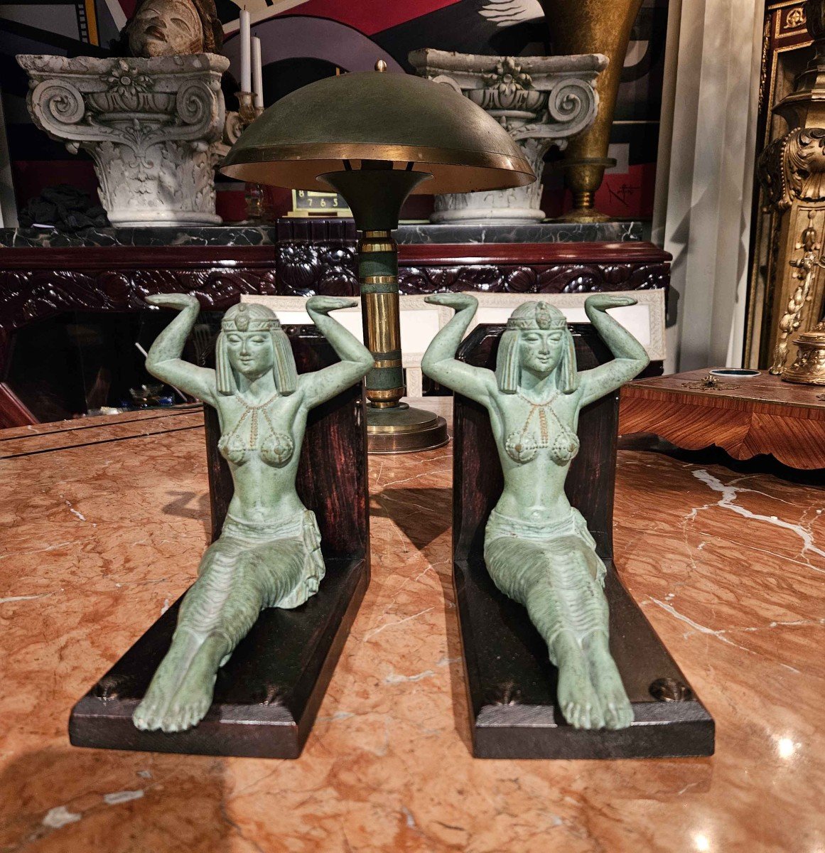 Art Deco Egyptian Bookends-photo-3