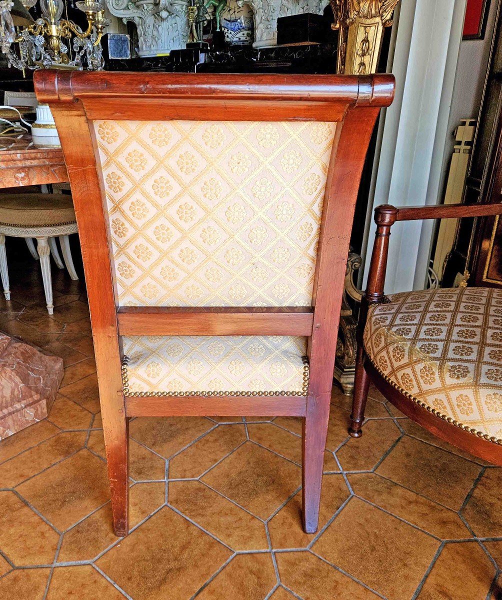 Pair Of Directoire Armchairs, Mahogany, Reversed Back, Circa 1800-photo-2