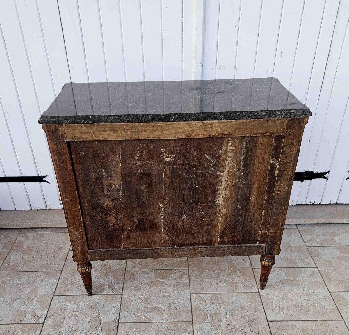 Petite Commode St Louis XVI Marquet&eacute;e Et Sculpt&eacute;e-photo-8